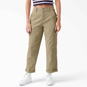 Women’s Relaxed Fit Cropped Cargo Pants - Dark Sand, 26R